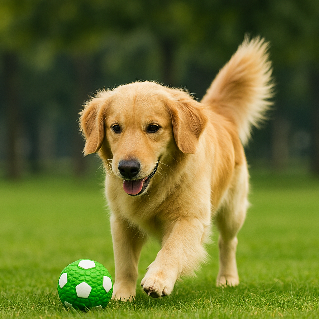 Balle rebondissante verte pour chien