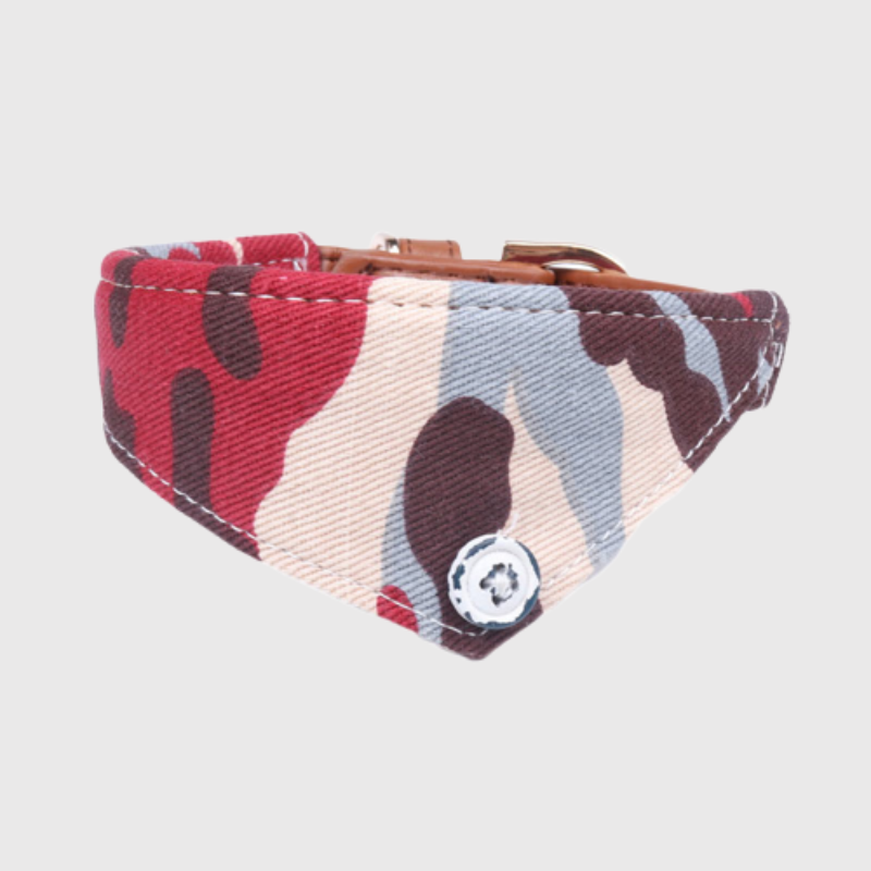 Bandana militaire pour chien rouge