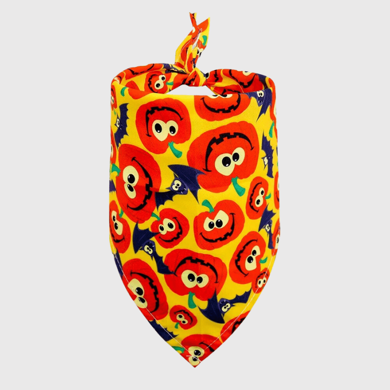 Bandana pour chien Halloween jaune