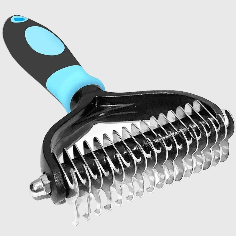 Brosse pour chien poil long Bleu
