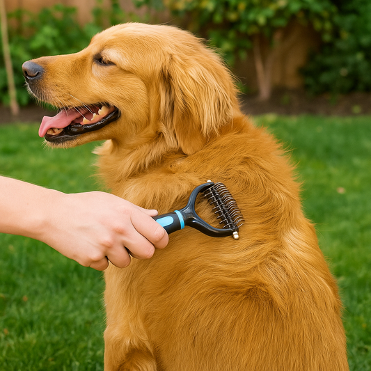 Brosse pour chien poil long Bleu golden