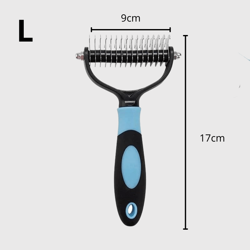 Brosse pour chien poil long Bleu taille L