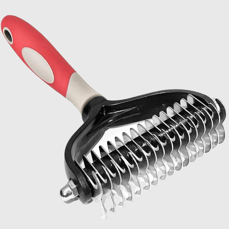 Brosse pour chien poil long Rouge