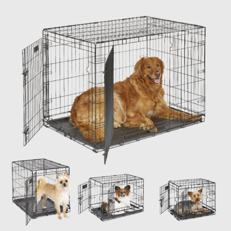 Cage de transport en alu pour chien pliable demo chien dedans