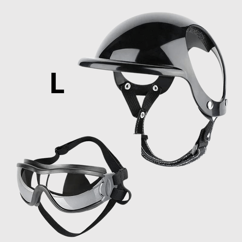 Casque de moto Noir pour chien L