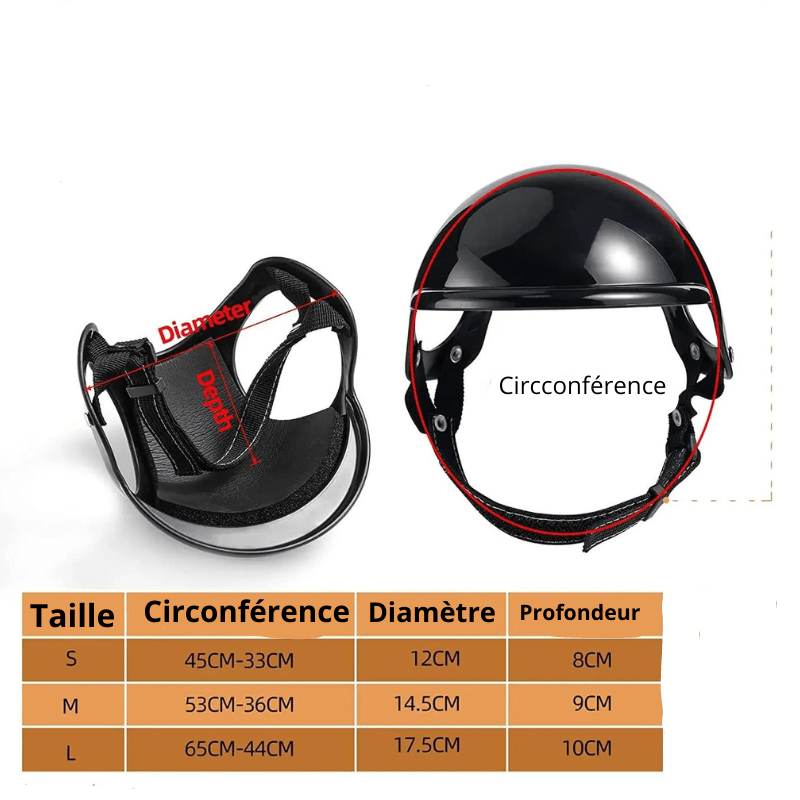 Casque de moto chien avec des lunettes Colorés taille