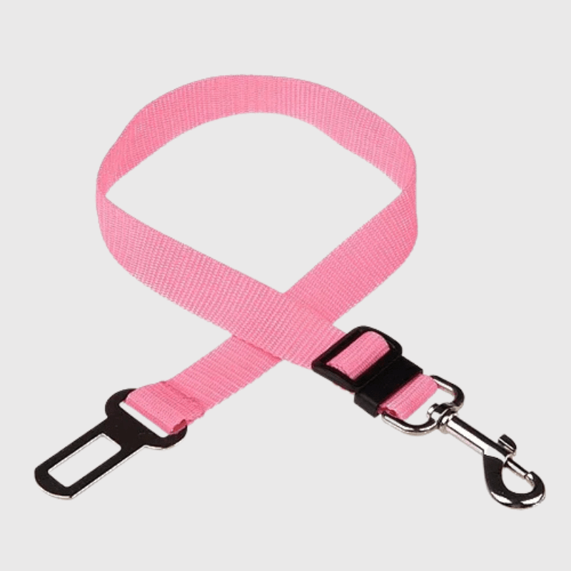Ceinture chien voiture rose clair