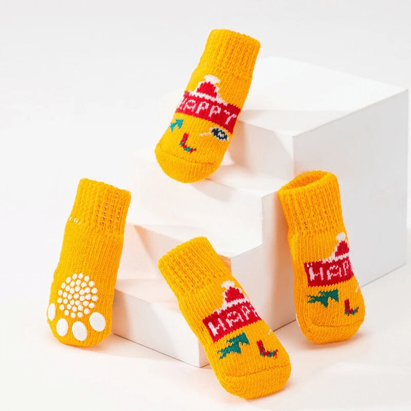 Chaussette Orange "happy" pour chien