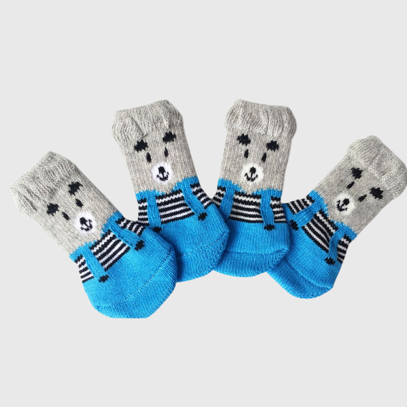 Chaussette antiderapante pour vieux chien ours