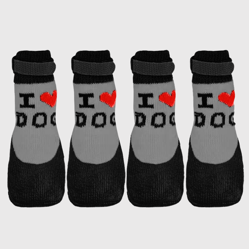 Chaussette impermeable pour chien i love dog noir