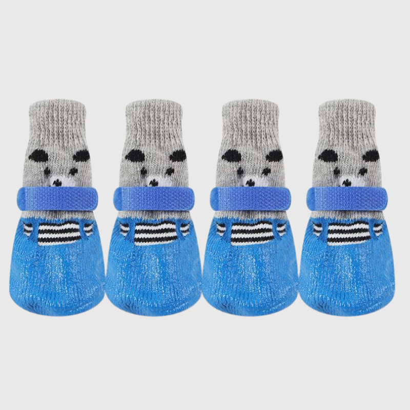 Chaussette impermeable pour chien ours bleu