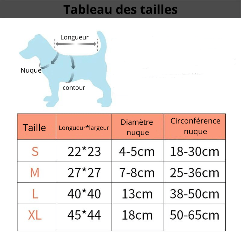 Collerette chien confortable taille