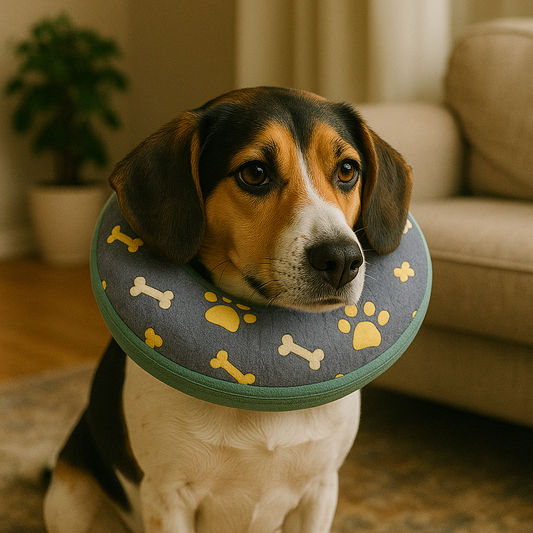 Collerette chien en mousse gris chien de chasse