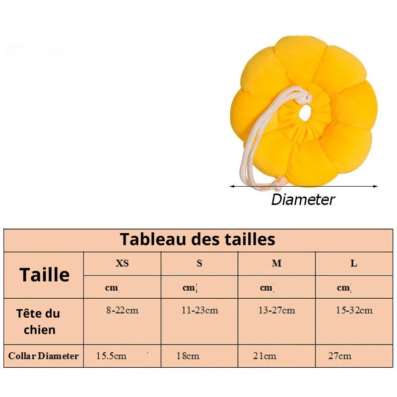 Collerette pour chien jaune taille