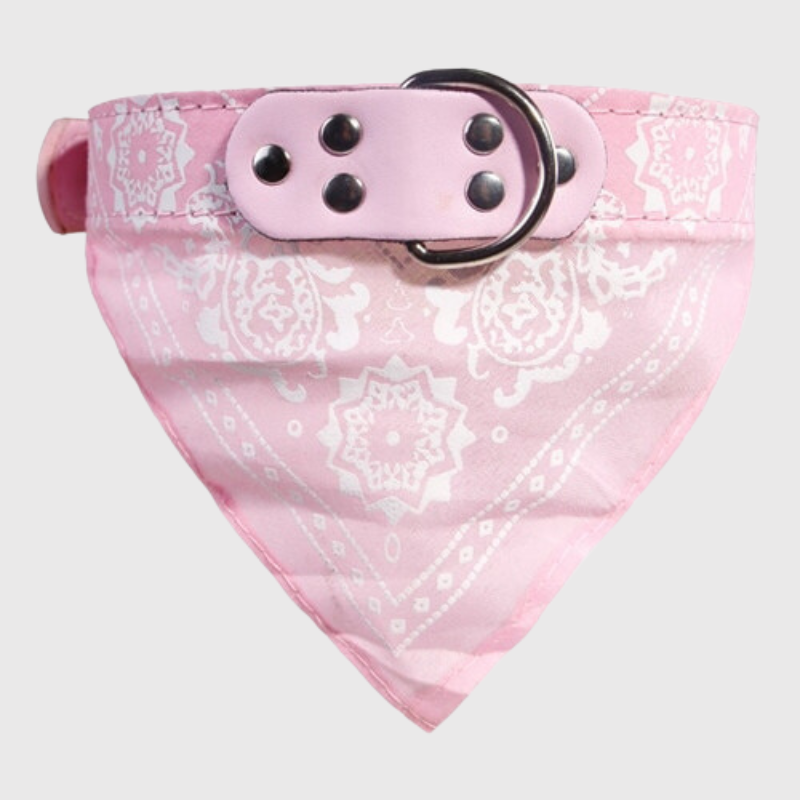 Collier pour chien bandana rose clair