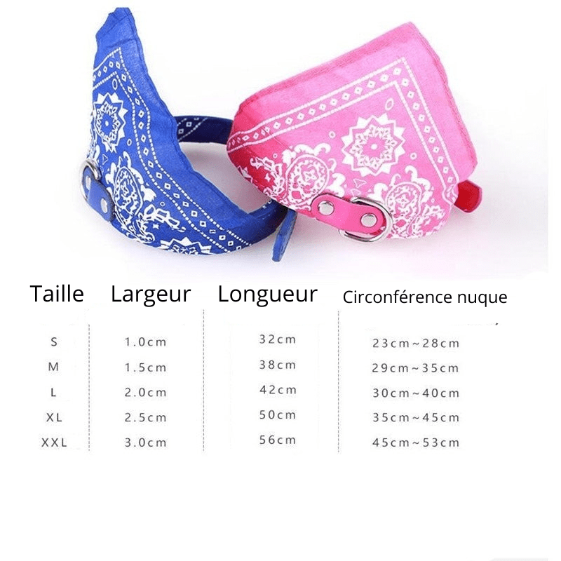 Collier pour chien bandana taille