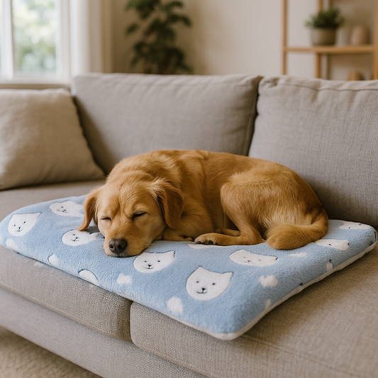 Coussin canapé pour chien avec chiot dessus