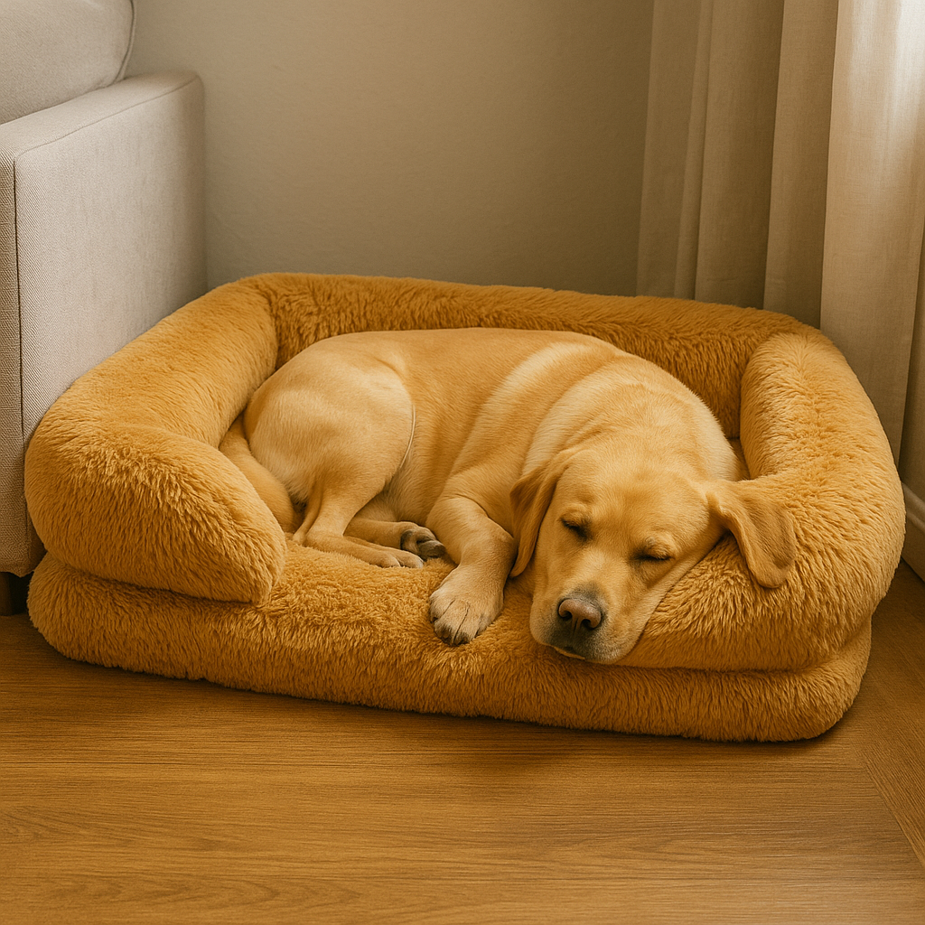 Coussin fluffy pour chien labrador