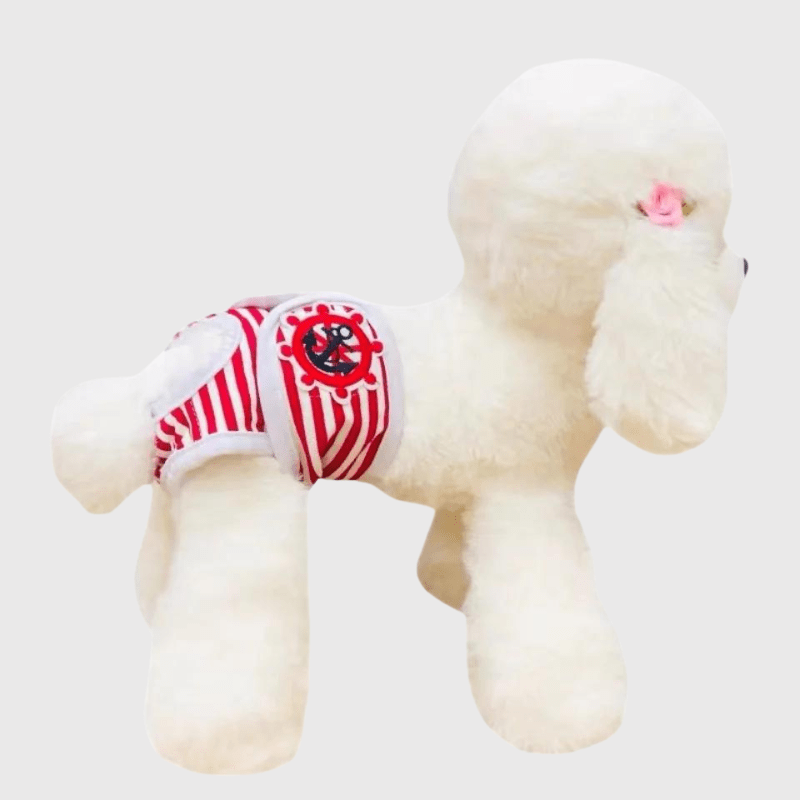 Culotte rayée pour chien - Lot de 2 culottes caniche