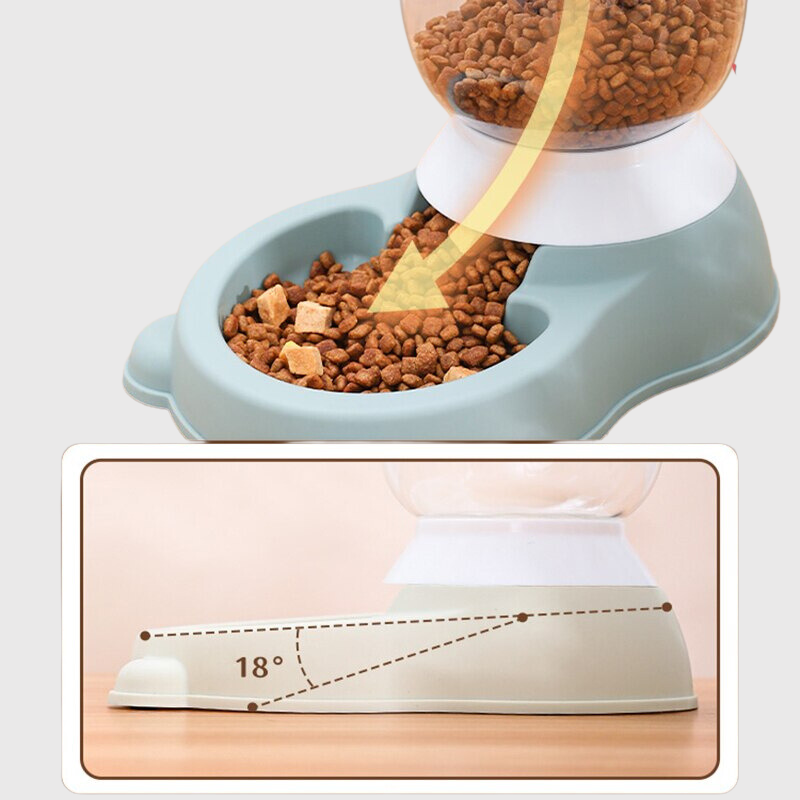 Distributeur de croquettes et d'eau pour chien inclinaison pour croquette