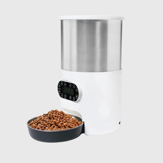 Distributeur de croquettes pour chien programmable rond