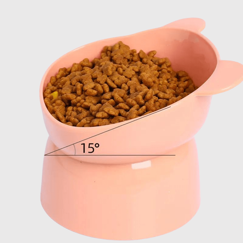Gamelle chien surélevée Rose pale inclinaison