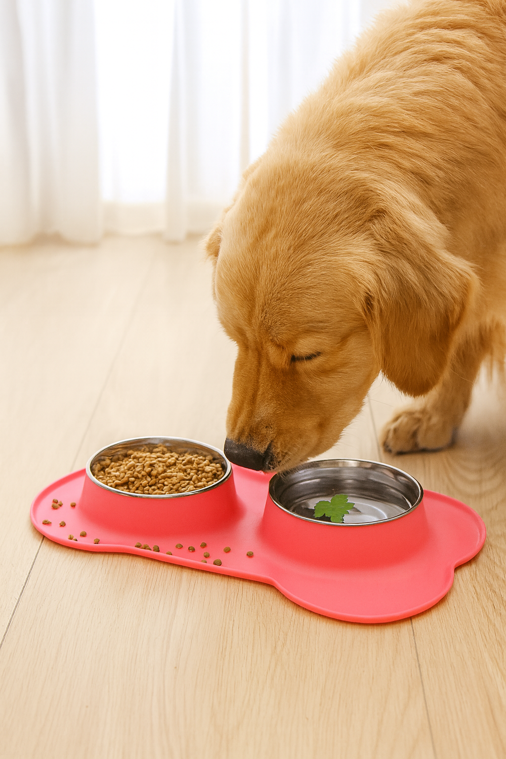 Gamelle double chien Rose golden