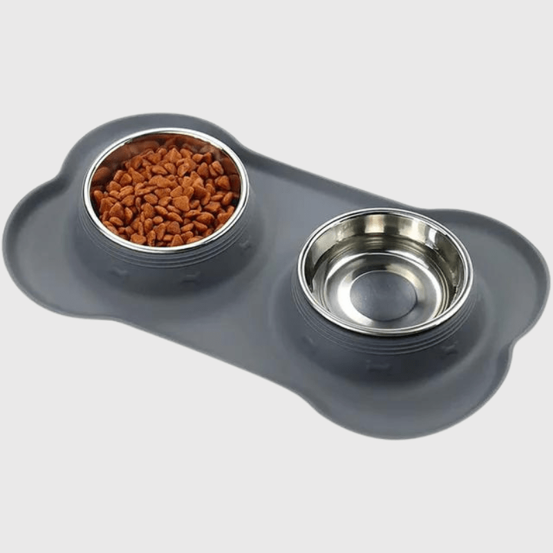 Gamelle double chien gris