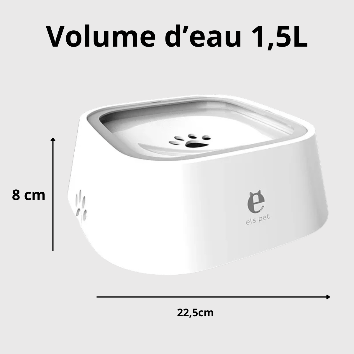 Gamelle eau chien anti bave taille