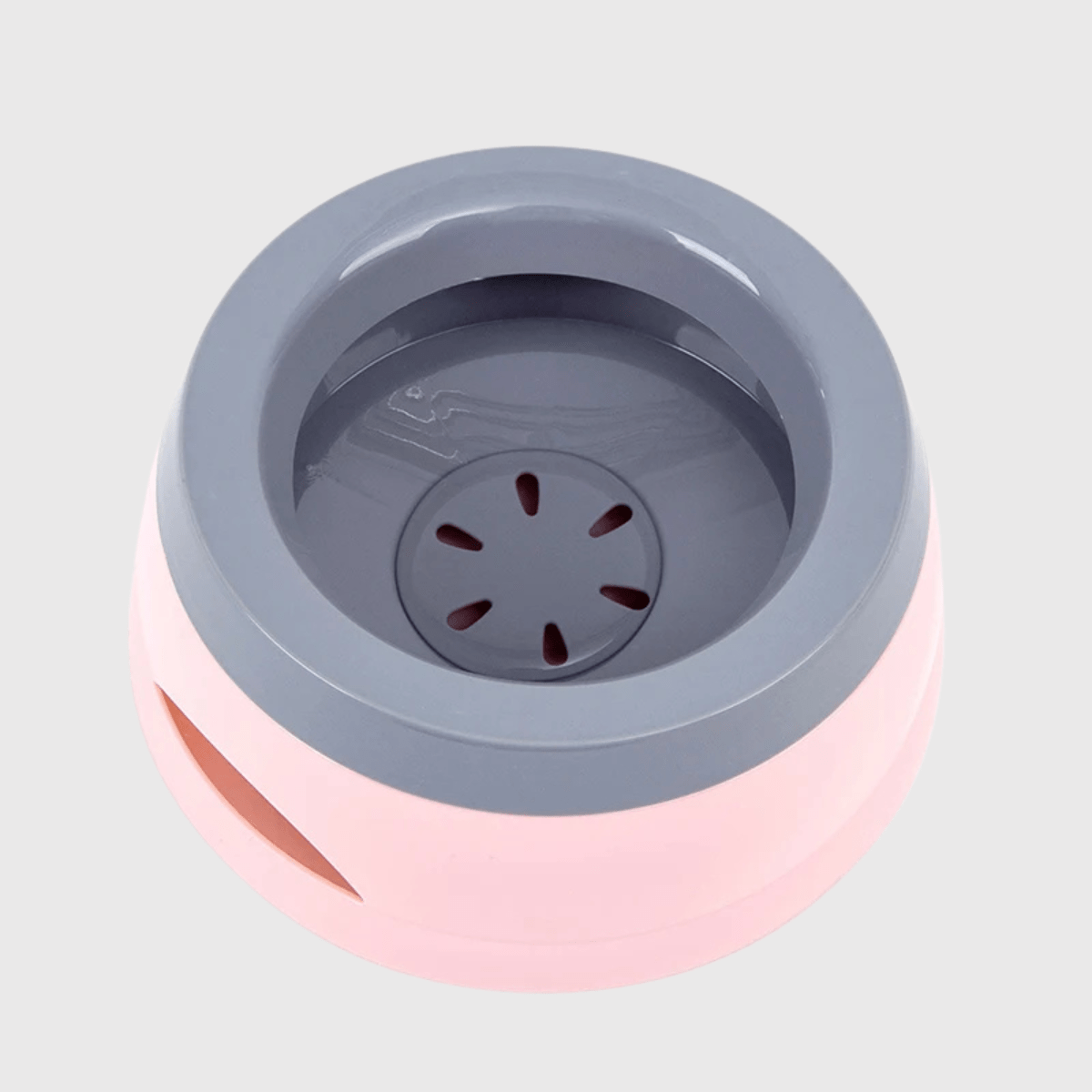 Gamelle eau chien anti eclaboussure rose de haut
