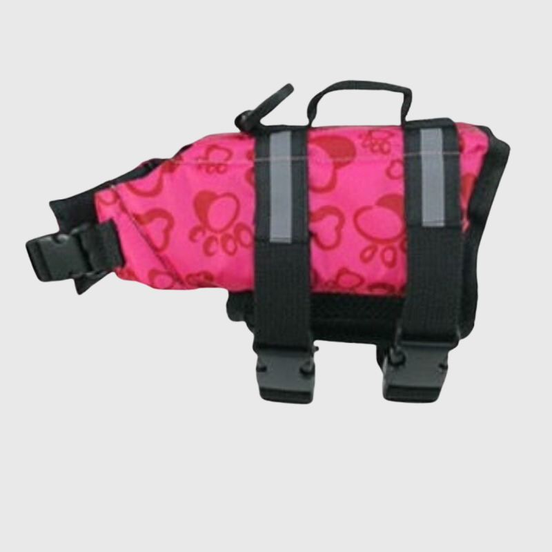 Gilet de flottaison pour chien rose