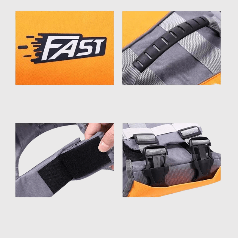 Gilet de sauvetage pour chien Fast orange zoom