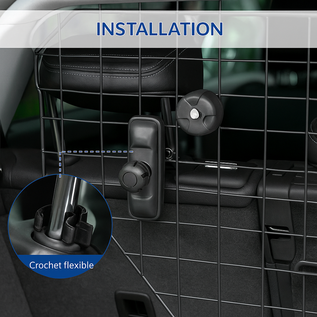 Grille Voiture Chien installation