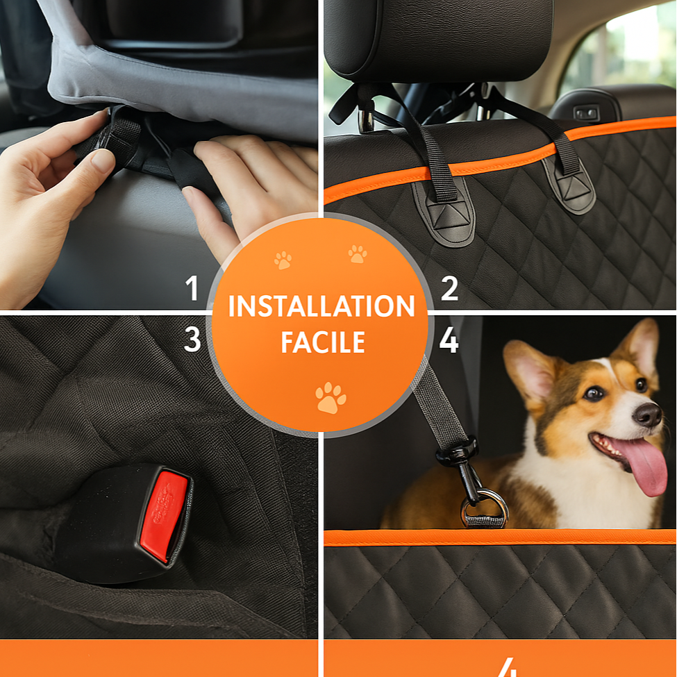 Hamac Chien Voiture installation