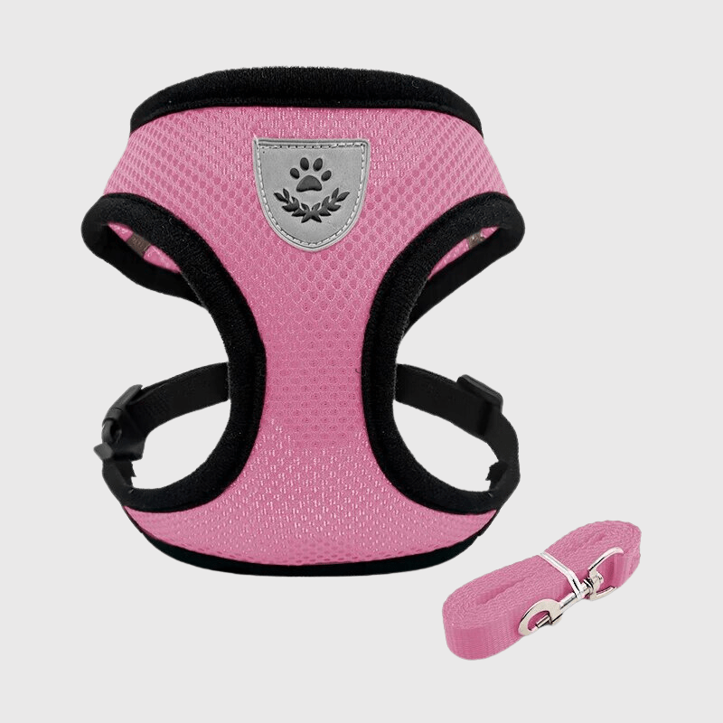 Harnais souple pour chien rose