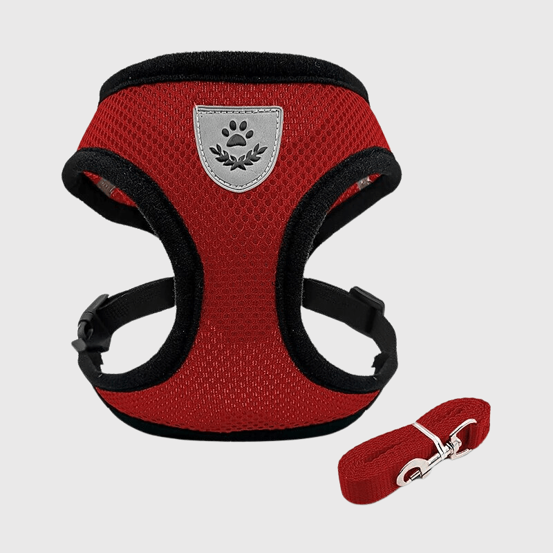 Harnais souple pour chien rouge