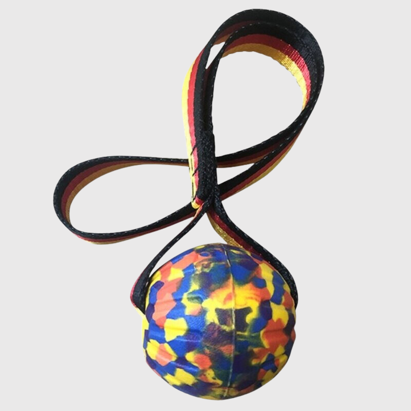 Jouet balle en caoutchouc avec corde pour chien balle multicolor