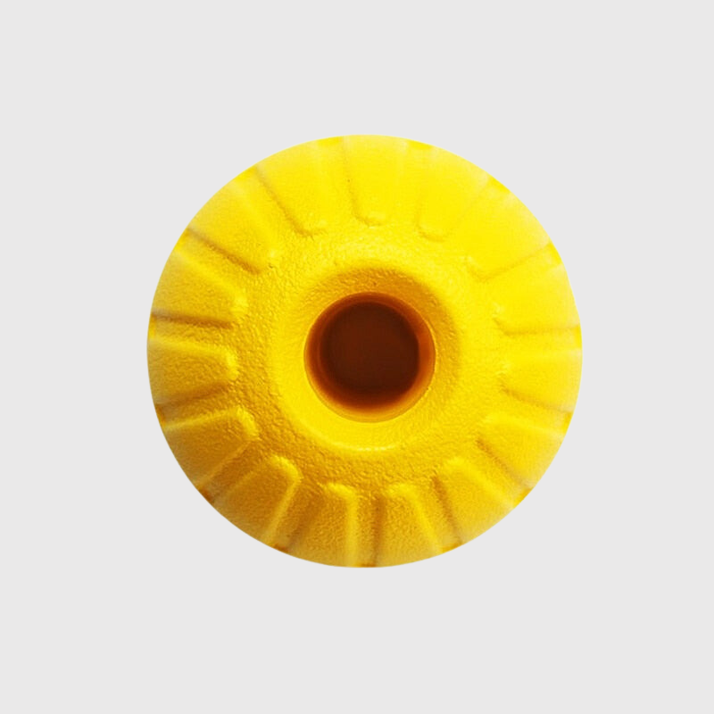 Jouet balle en caoutchouc avec corde pour chien simple balle jaune