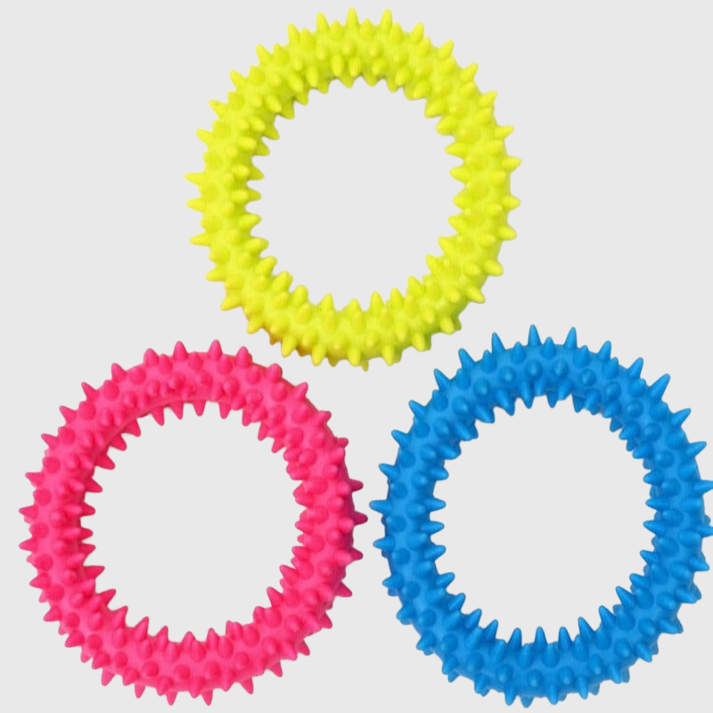 Jouet en caoutchouc anneau d'epine pour chien couleur aleatoire