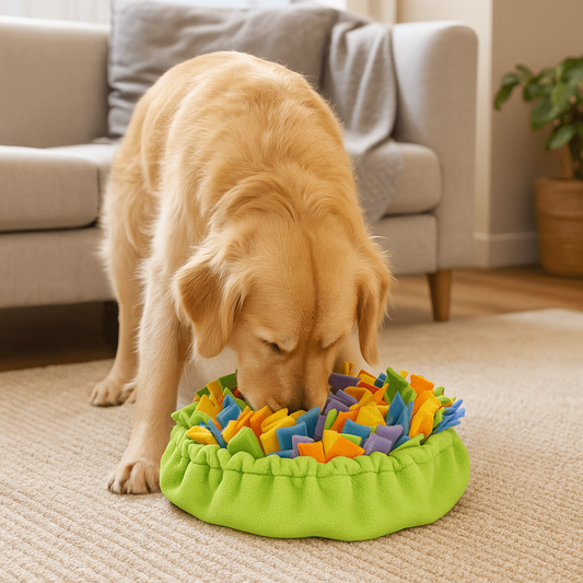 Jouet intelligent pour chien dans salon