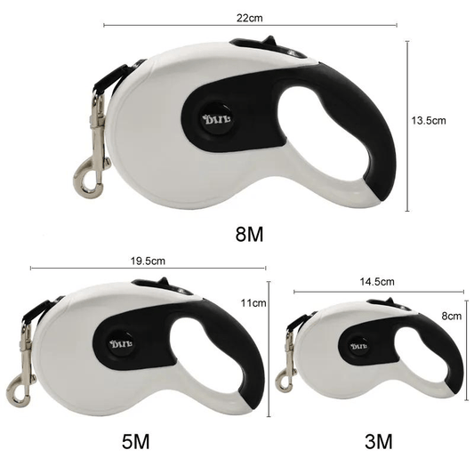 Laisse enrouleur blanc pour chien taille