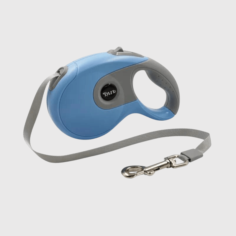 Laisse enrouleur bleu pour chien