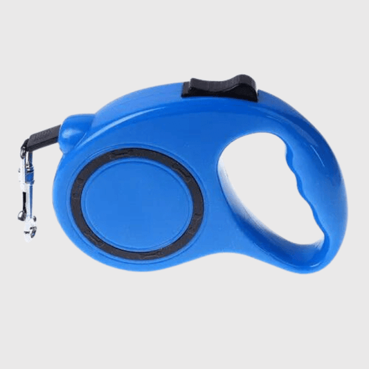 Laisse enrouleur pour petit chien bleu
