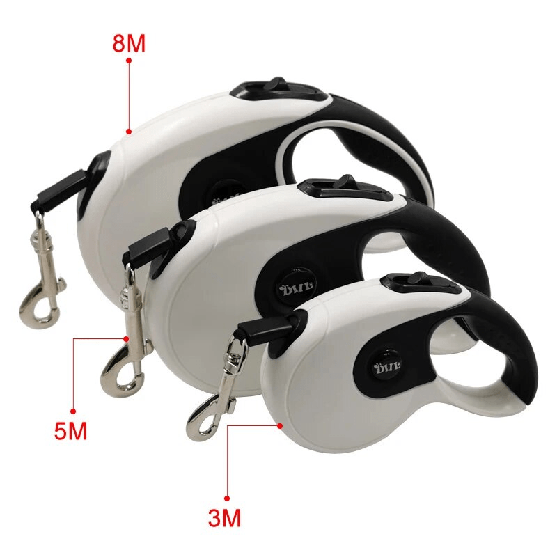 Laisse enrouleur rose pour chien mesure