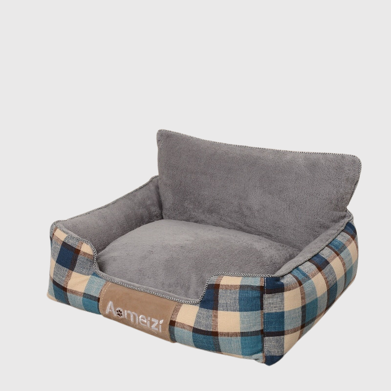 Lit anti stress pour chien bleu