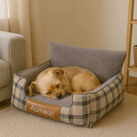 Lit confortable pour chien caniche