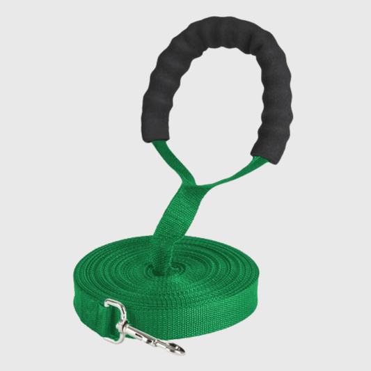 Longe de travail pour chien 10m anse pour main vert fonce