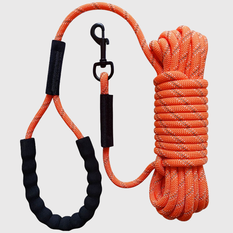 Longe en corde pour chien 15m orange