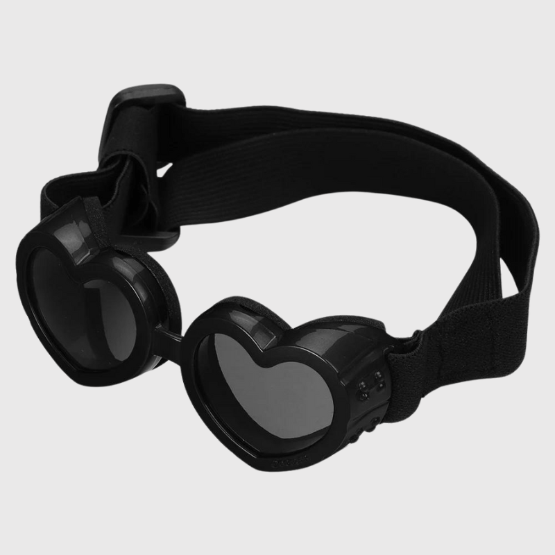 Lunette de protection pour petit chien en forme de cœur noir