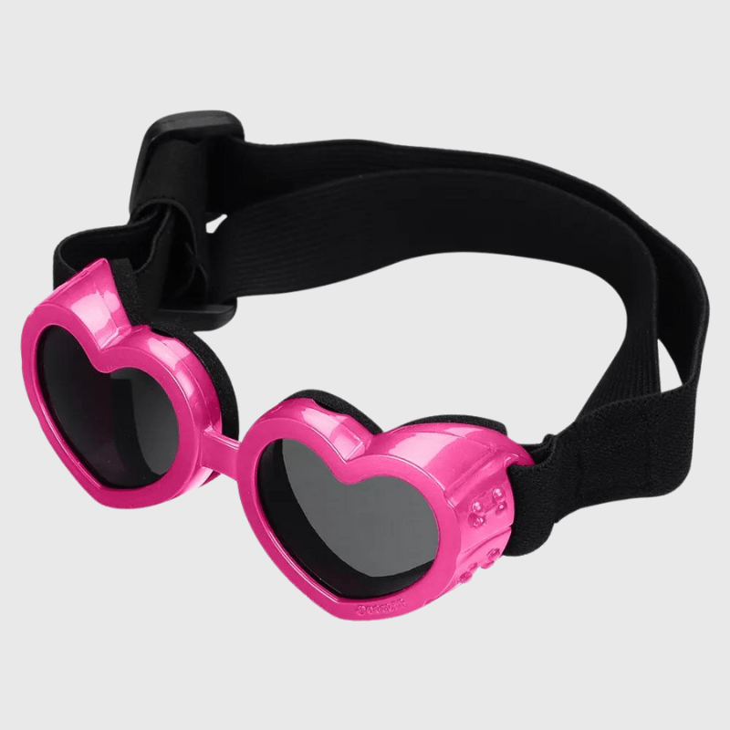 Lunette de protection pour petit chien en forme de cœur rose